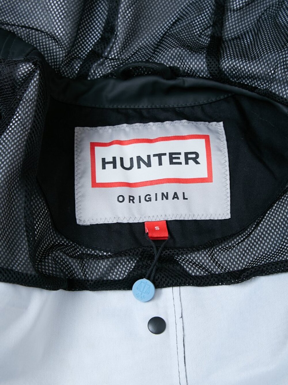 Hunter Abbey Short Rubberized Rain Jacket Raincoat Black Small *FLAWS* - Picture 7 of 15